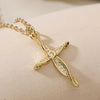 Fashion Retro Copper Geometric Cross Pendant Necklace For Women