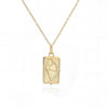 Fashion Retro Copper Plated Zircon Heart Photo Clip Pendant Necklace Geometric Style