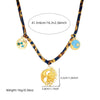 Fashion Retro Creative Printed Cotton Stainless Steel Pendant Love Butterfly Necklace With Animal Zodiac Pattern And Electroplating Design