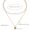 Fashion Retro Doublelayer Pearl Facet Gemstone Inlaid Oval Geometric Pendant Stainless Steel Necklace Electroplated