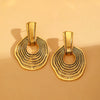 Fashion Retro Geometric Alloy Alloy Electroplated Women's Ring And Exaggerated Earrings