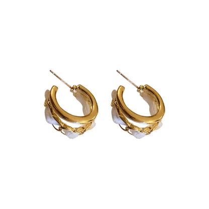 Fashion Retro Geometric C-shaped Alloy Earrings