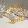 Fashion Retro Geometric Oval Bean Stitching Stainless Steel Electroplated Bracelet