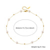 Fashion Retro Geometric Round Pearl Stainless Steel Goldplated Chain Accessories Bracelet Necklace