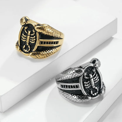 Fashion Retro Geometric Scorpion Men'S Stainless Steel Thumb Ring