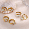 Fashion Retro Geometric Shape 316L Stainless Steel Goldplated Earrings For Women