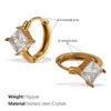 Fashion Retro Geometric Shape 316L Stainless Steel Goldplated Earrings For Women