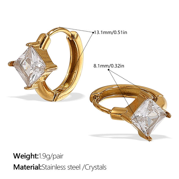 Fashion Retro Geometric Shape 316L Stainless Steel Goldplated Earrings For Women