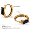 Fashion Retro Geometric Shape 316L Stainless Steel Goldplated Earrings For Women