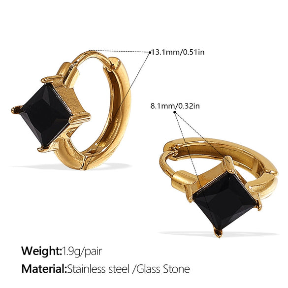 Fashion Retro Geometric Shape 316L Stainless Steel Goldplated Earrings For Women