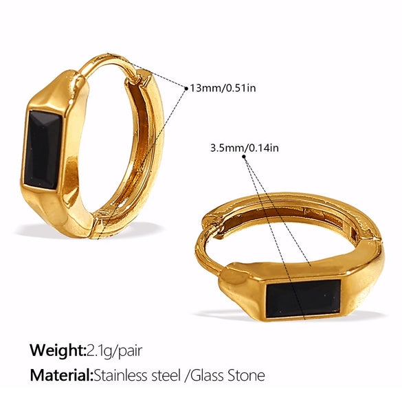 Fashion Retro Geometric Shape 316L Stainless Steel Goldplated Earrings For Women