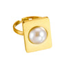 Fashion Retro Geometric Stainless Steel Goldplated Ring For Women