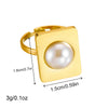 Fashion Retro Geometric Stainless Steel Goldplated Ring For Women