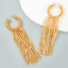 Fashion Retro Glass Tube Woven Long Tassel Geometric Women's Earrings