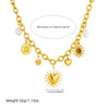 Fashion Retro Gold Plated Stainless Steel Heart Shape Pendant Necklace With Thick O Word Chain And Electroplating