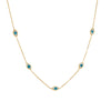 Fashion Retro Gold Plated Stainless Steel Jewelry Chain Necklace And Earrings With Blue Eyes Design For Women