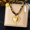 Fashion Retro Goldplated Stainless Steel Heartshaped Pendant Necklace