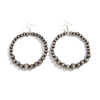 Fashion Retro Handmade Imitation Turquoise Geometric Circle Earrings For Women Stainless Steel Ear Needle Ccb Material