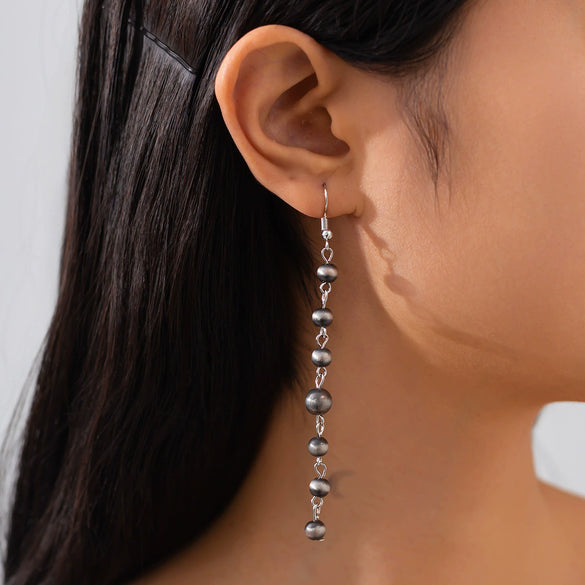 Fashion Retro Handmade Imitation Turquoise Geometric Circle Earrings For Women Stainless Steel Ear Needle Ccb Material