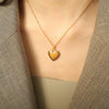 Fashion Retro Heart 316L Stainless Steel Gold Plated Pendant Necklace For Women