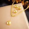 Fashion Retro Highend Stainless Steel Semicircle Earrings Necklaces Set With Goldplated Treatment
