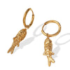 Fashion Retro Jewelry 316L Stainless Steel Electroplated 18K Gold Small Fish Shape Ear Buckle For Women