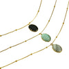 Fashion Retro Light Luxury Natural Stone Stainless Steel Women's Pendant Clavicle Chain Set With Gems