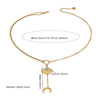 Fashion Retro Long Tassel Moon Pendant Stainless Steel Fanshaped Women's Chain Necklace With Electroplating Treatment
