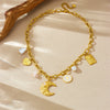 Fashion Retro Multielement Pendant Goldplated Stainless Steel Star Pattern Chain Women's Necklace