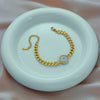 Fashion Retro Round Card Carving Queen Portrait Titanium Steel Electroplated Women's Bracelet