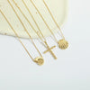 Fashion Retro Shell Pendant Necklace For Ladies Copper Material Heart Shape Electroplating Process O Word Chain