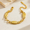 Fashion Retro Simple Geometric Oval Stainless Steel Goldplated Jewelry Bracelet For Women