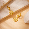 Fashion Retro Simple Goldplated Stainless Steel Rose Medal Jewelry Set For Women