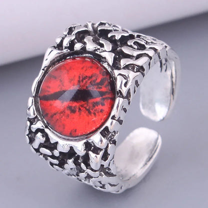 Fashion Retro Simple Red Devil Eye Opening Retro Ring