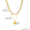 Fashion Retro Stainless Steel Compass Pendant Double Chain Electroplated Jewelry Necklace For Women