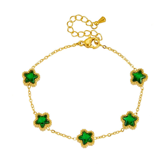 Fashion Retro Star Stainless Steel Goldplated Bracelet Accessories