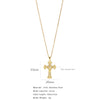 Fashion Retro Style Stainless Steel Cross Pendant Ochain Necklace With Copper Zirconium And Colored Diamond Electroplated Waterproof Fadeless Unisex Jewelry
