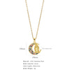 Fashion Retro Style Stainless Steel Pendant Ochain Necklace With Copper Zirconium And Colored Diamond Electroplating