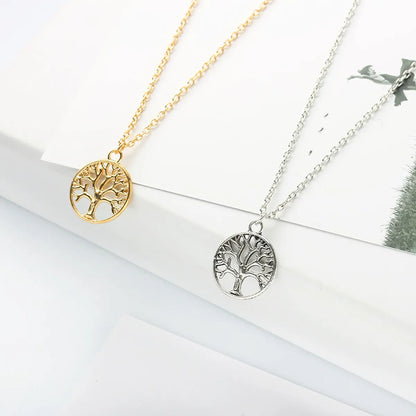 Fashion Retro Tree Of Life Pendant Alloy Ladies Peace Tree Necklace Clavicle Chain