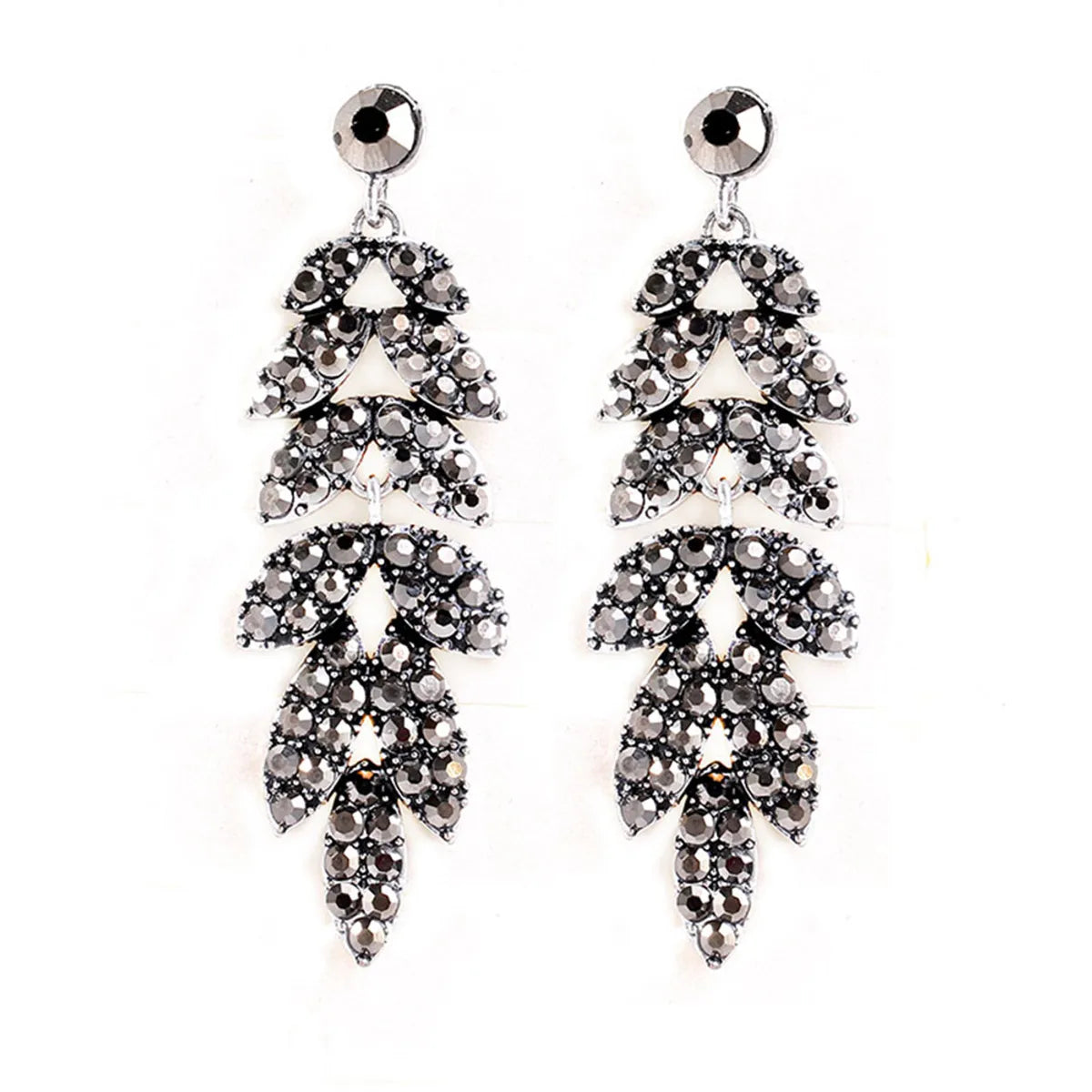 Fashion Retro Willow Rhinestone Alloy Earrings