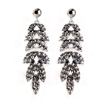 Fashion Retro Willow Rhinestone Alloy Earrings