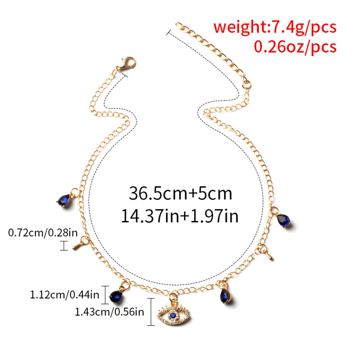 Fashion Rhinestone Eye Necklace