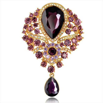 Fashion Rhinestone Glass Alloy Brooch Nhdr132412