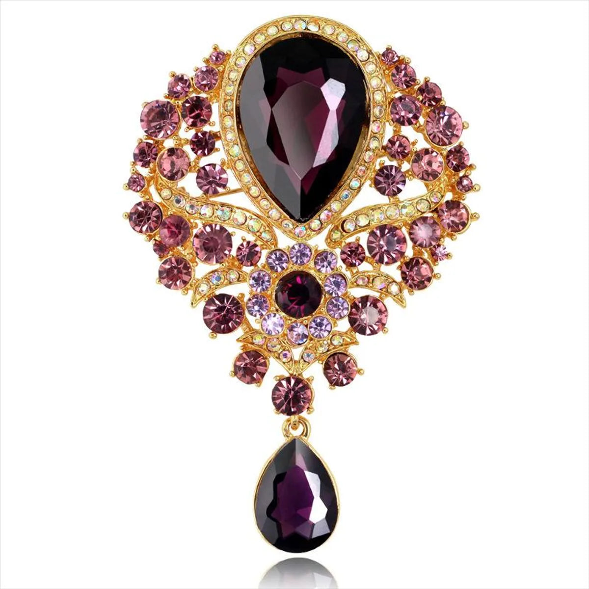 Fashion Rhinestone Glass Alloy Brooch Nhdr132412