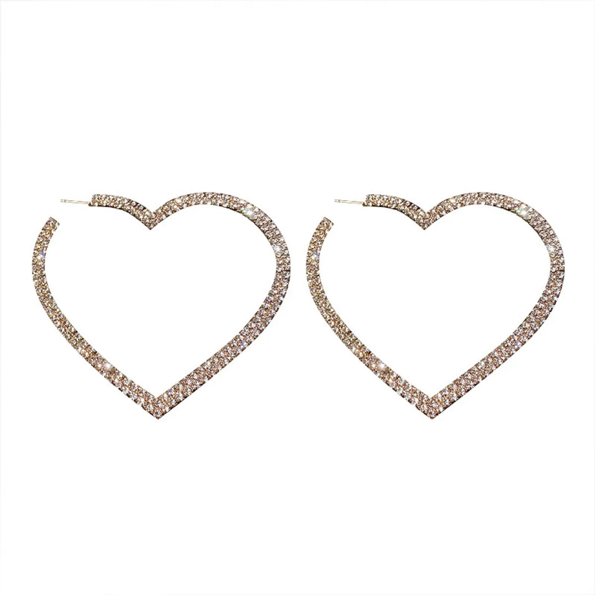 Fashion Heart Rhinestone Artificial Gemstones Earrings