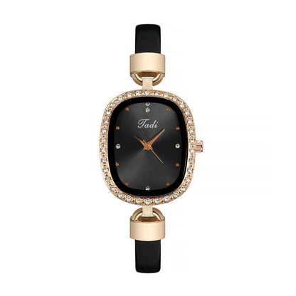 Fashion Rhinestone Thin Belt Watch Casual Watch Women