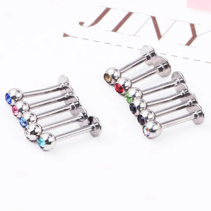 Fashion Rhombus Stainless Steel Inlay Ear Studs 1 Piece