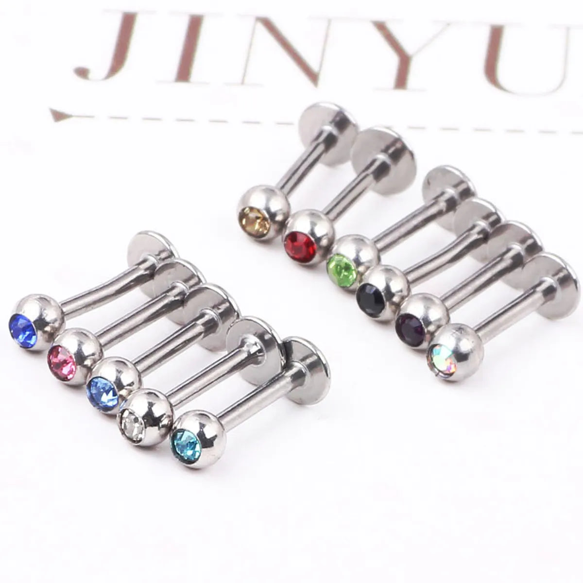 Fashion Rhombus Stainless Steel Inlay Ear Studs 1 Piece