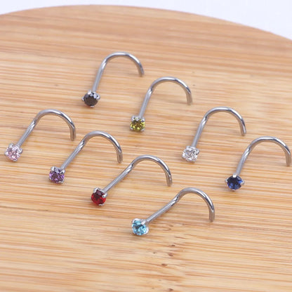 Fashion Rhombus Stainless Steel Metal Nose Studs 1 Piece