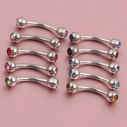 Fashion Rhombus Stainless Steel Rhinestones Ear Studs 1 Piece